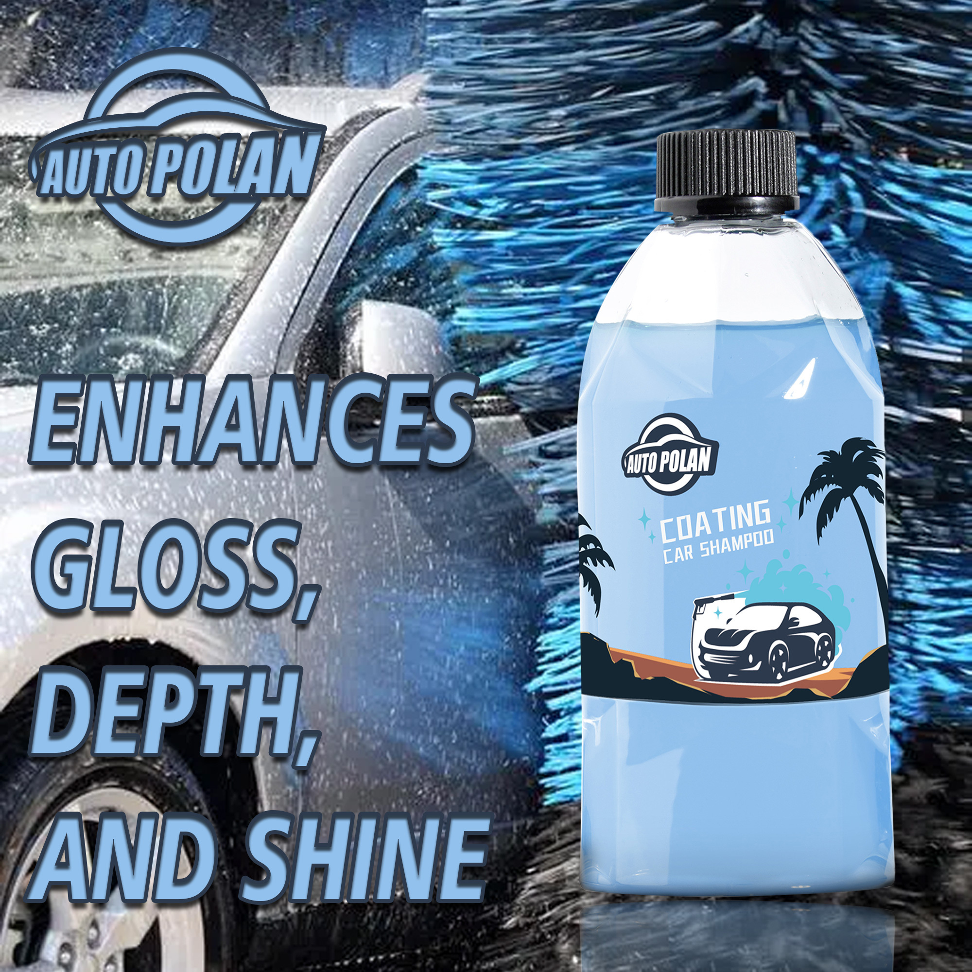 AutoPolan Professional Ceramic Coating Shampoo for Car Grade High Shine Auto Detailing Products Nano New Ceramic Washing Spray