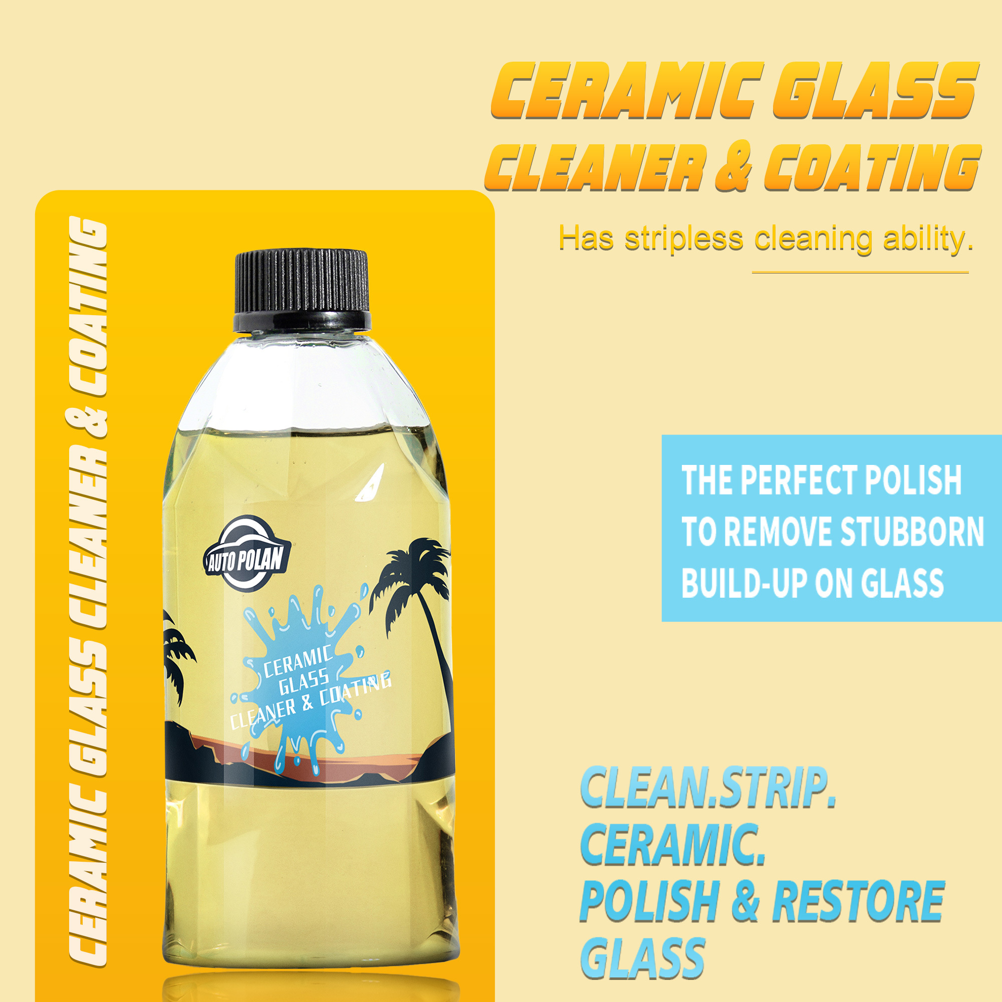 Autopolan Super hydrophobic Ceramic Glass Cleaner & Coating Spray for Car Windows 9H Liquid Glass Crystal Ceramic Coating Agent