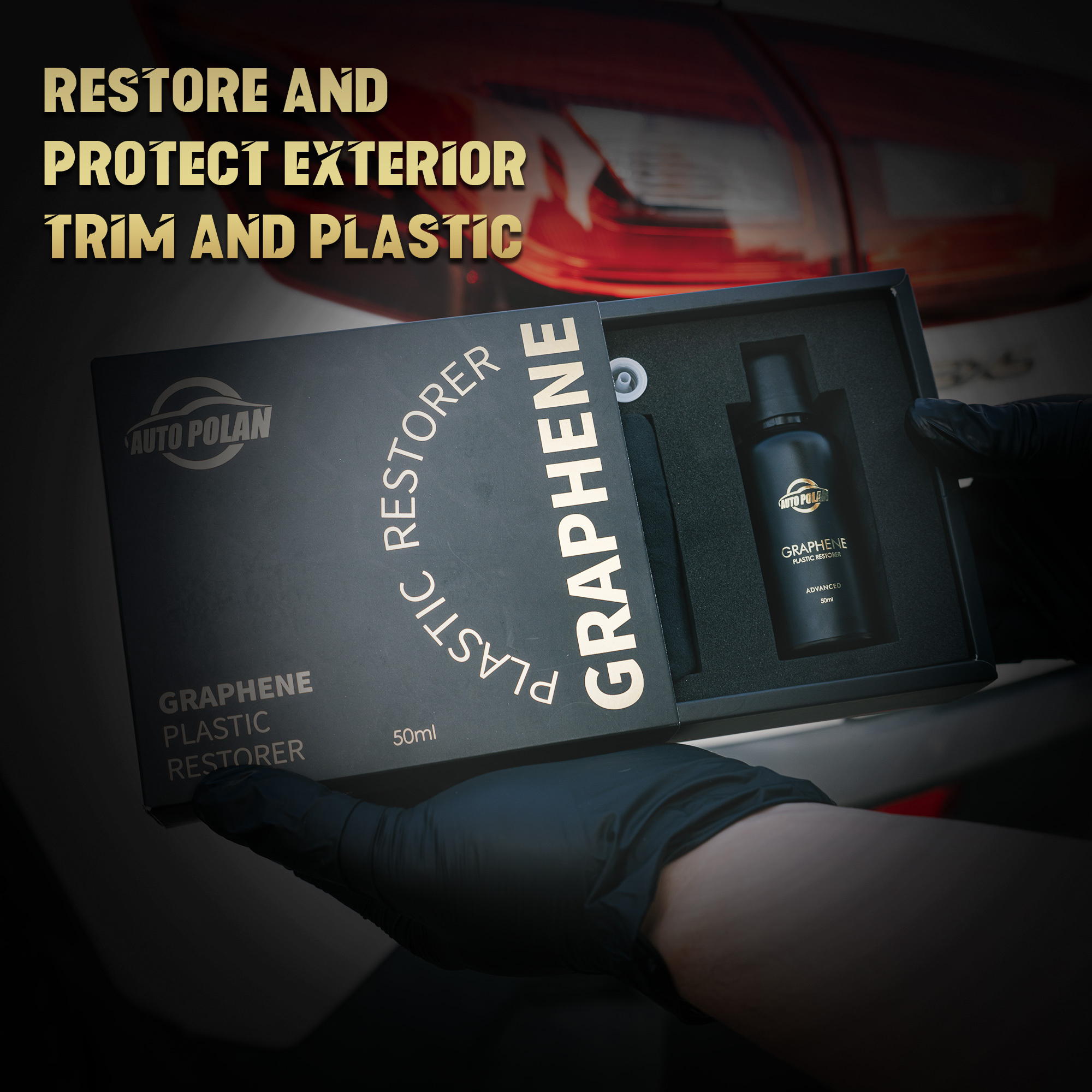 Auto Graphene Plastic Restorer Kit Back To Black Gloss For Car Plastic Detail Cleaning Ceramic Coating Renovator