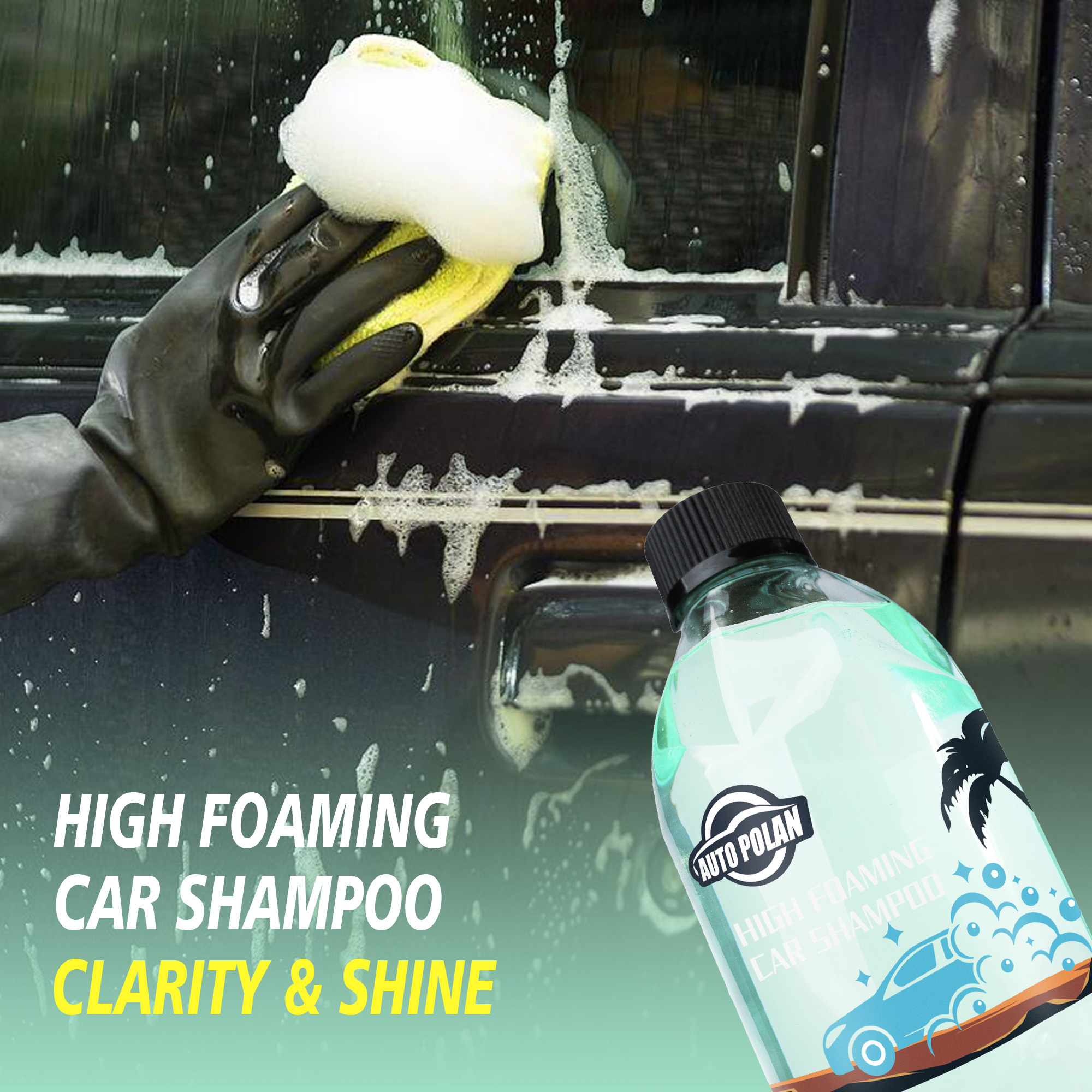 Autopolan 16oz Car High Foaming Wash Liquid  Deep Cleaning Water Wax Varnish Nourishing Protection for Auto Paint Detailing Care