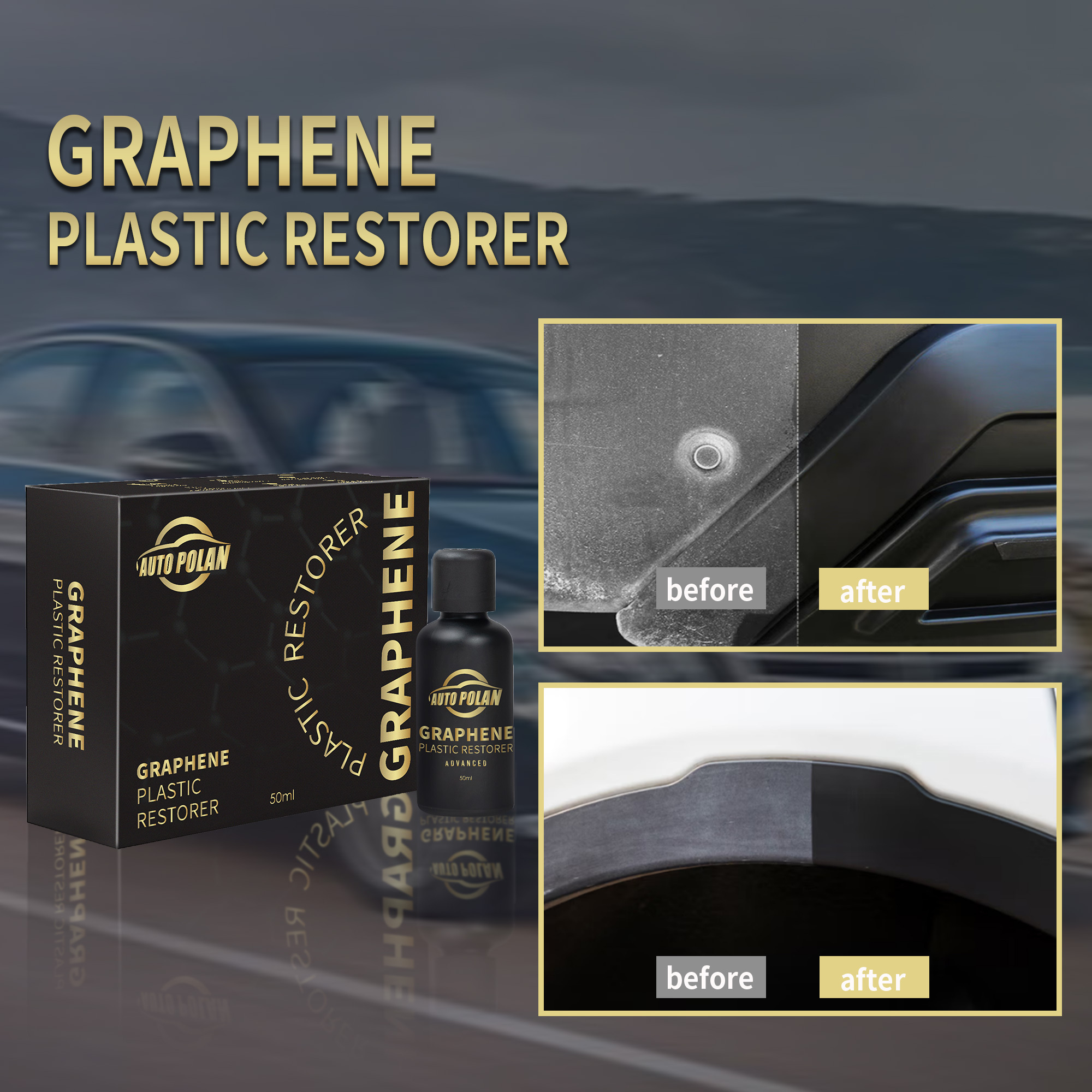 Graphene Auto Plastic Restorer Back to Black Gloss Car Care Detailing Products High Shine Coating Graphene Plastic Restorer