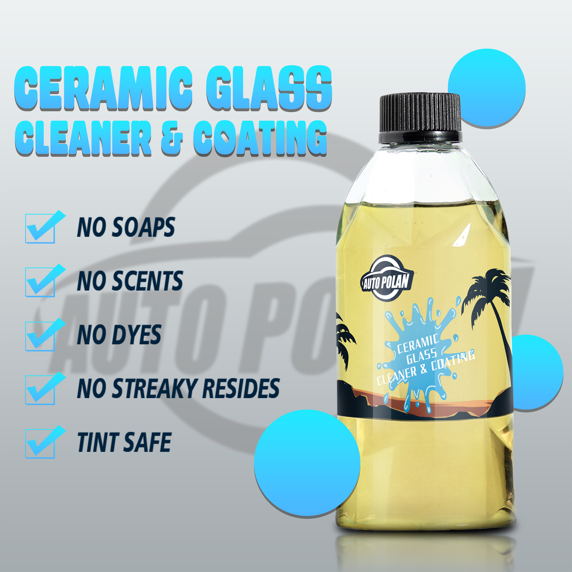 Autopolan Super hydrophobic Ceramic Glass Cleaner & Coating Spray for Car Windows 9H Liquid Glass Crystal Ceramic Coating Agent