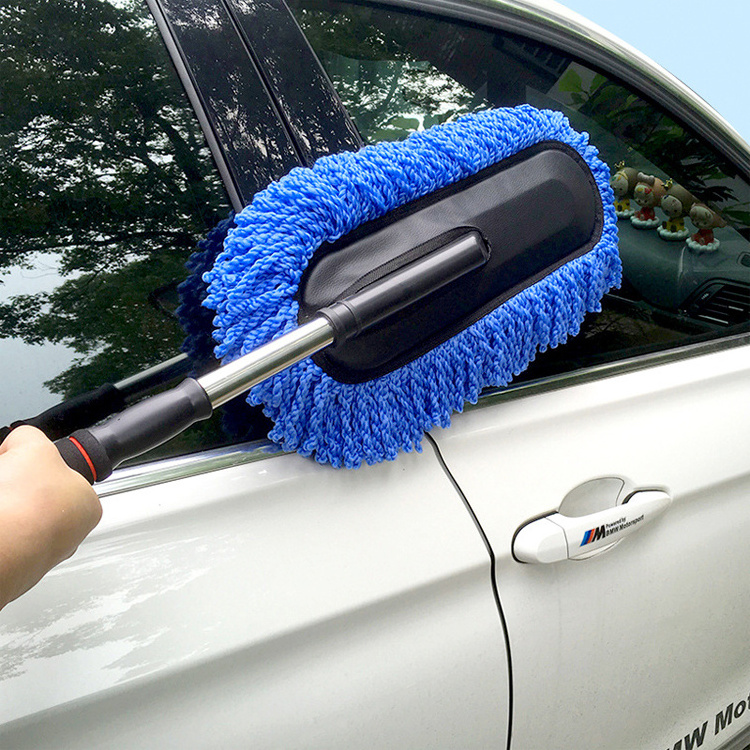 Extendable Long Handle Microfiber Car Duster Exterior Scratch Free Car Cleaning Tool for Truck, SUV, RV, Motorcycle and home