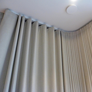 Custom made automatic electric motor voice control curtains double motorized curtain track