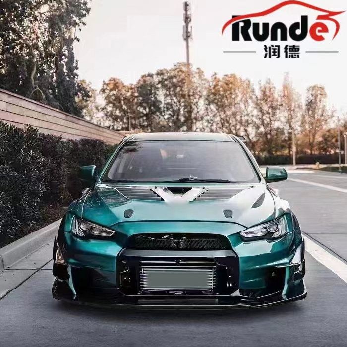 Runde FRP Material For Mitsubishi Lancer Upgrade VARI Style Wide Body Kit Front Bumper Rear Bumper Side Skirts Hot Sales