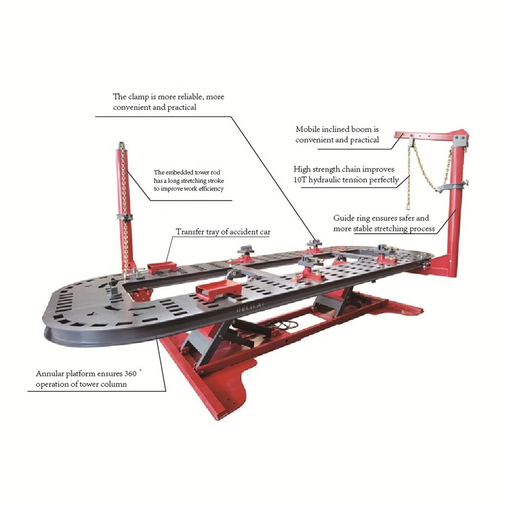 Portable Frame Straightener , Overall Lifting Auto Body Collision Repair Frame Machine ,10T Chassis pulling machine