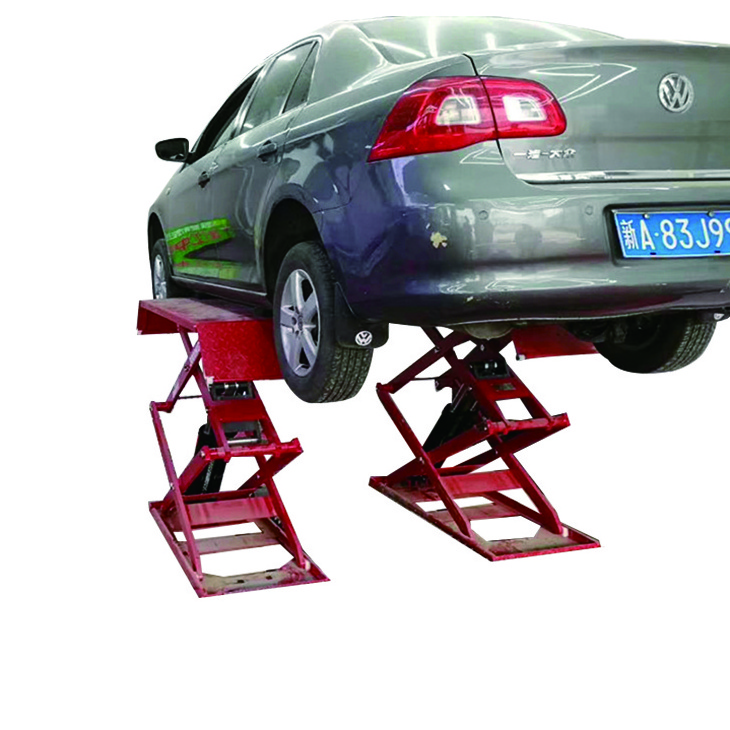 Elevador Automotivo On Ground Thin Scissors Car Lift 4000kg Electric Hydraulic Car Floor Jack Lift For Sale