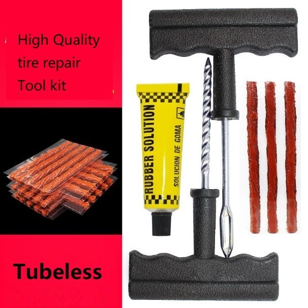 Car Tire Repair Tool Repair Kit Studding Tool Set Auto Bike Tubeless Tire Tyre Puncture Plug Garage Car Accessories