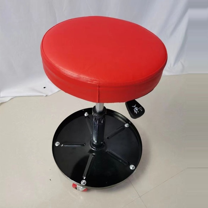 Height Adjustable Heavy Duty Rolling Pneumatic Creeper Garage/shop Seat Padded Mechanic Stool With Tool Tray For Car Repair