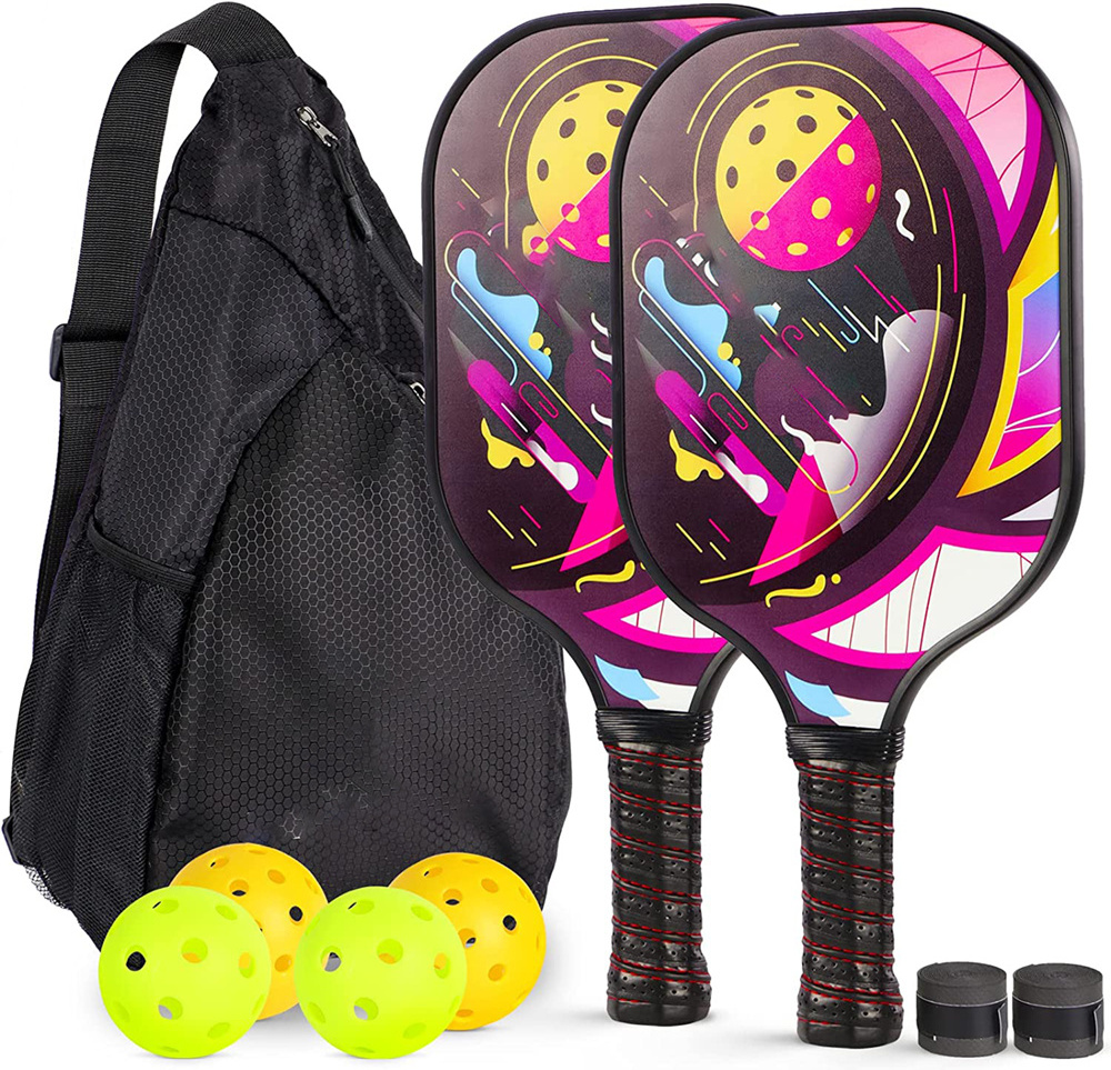 Pickleball Paddles Set , Polypropylene Honeycomb Composite Core with Fiberglass Surface Gifts for Men Women