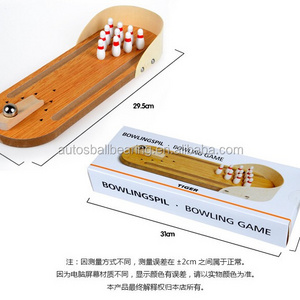 Mini Desktop Bowling Game Set Wooden Bowling Table game Children's educational toys Wood Parent-child toys