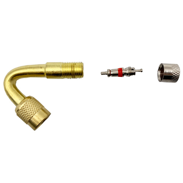 Brass Ni Plated Truck Wheels 135 valve stem extension 90 Degree Tyre Valve metal tire valve caps