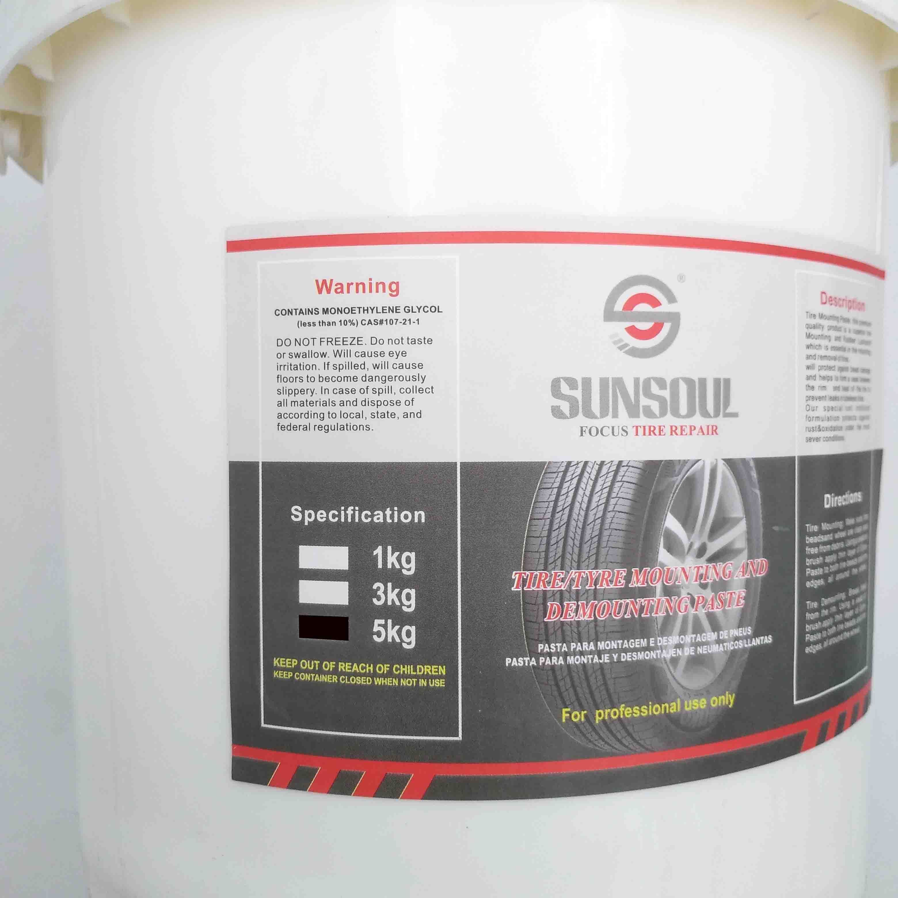 Sunsoul European White 5kg Cream Lubricants Tire Demount China Mounting Paste Factory