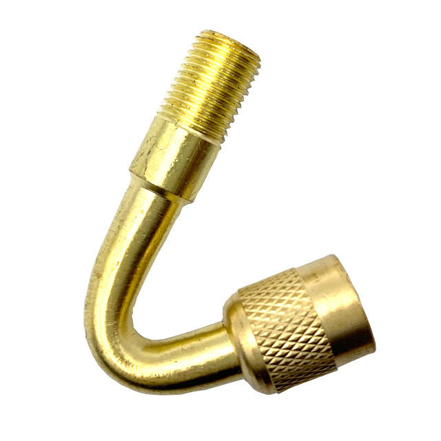 Brass Ni Plated Truck Wheels 135 valve stem extension 90 Degree Tyre Valve metal tire valve caps