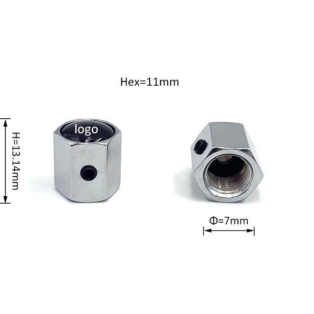 Low Moq Custom Anti-theft Tyre Lock Chrome Locking tire valve cap with lock stem valve cap