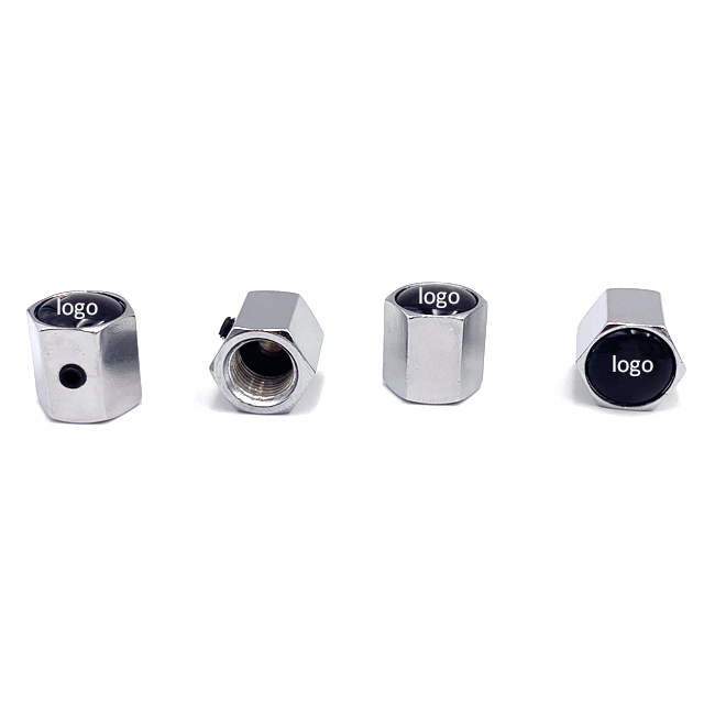 Low Moq Custom Anti-theft Tyre Lock Chrome Locking tire valve cap with lock stem valve cap