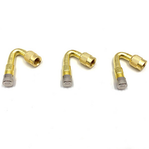 Brass Ni Plated Truck Wheels 135 valve stem extension 90 Degree Tyre Valve metal tire valve caps