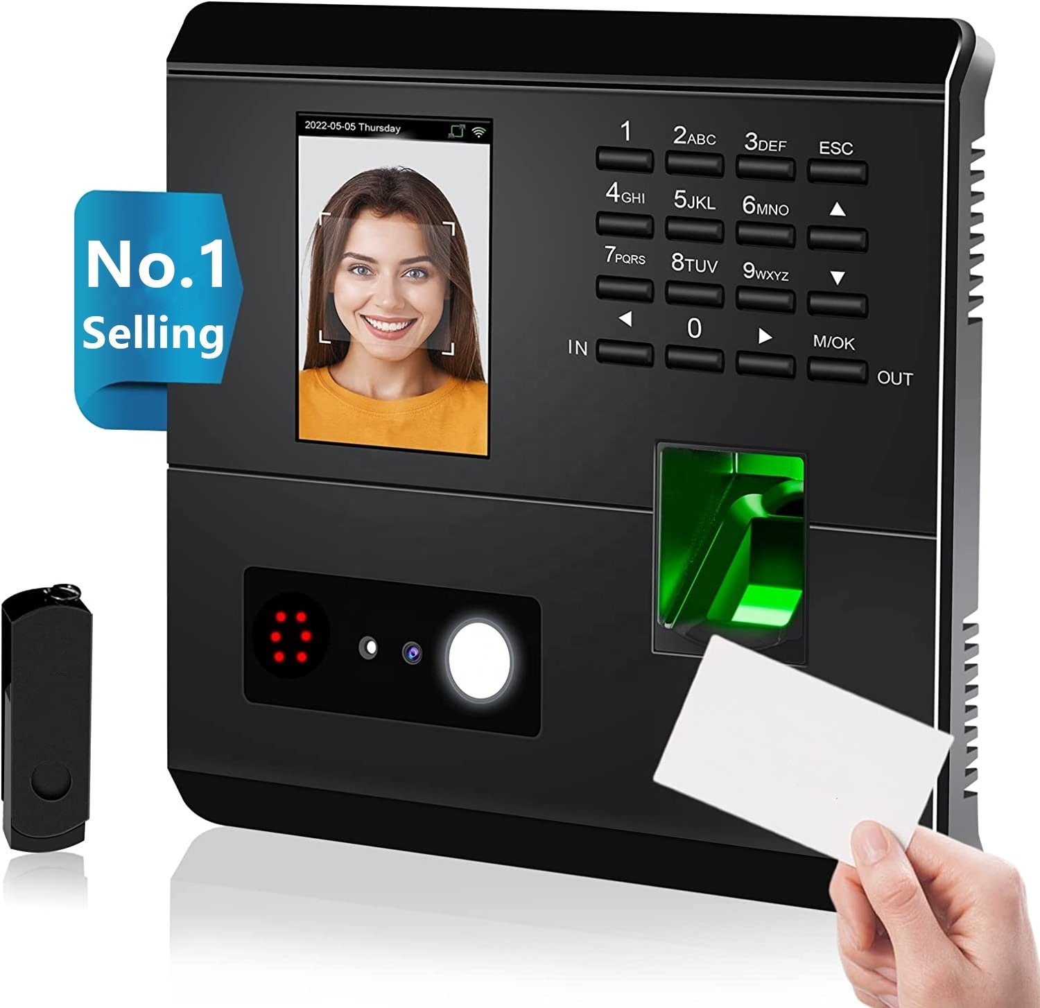 smart AI biometric device door control access system face recognition time attendance machine face reader