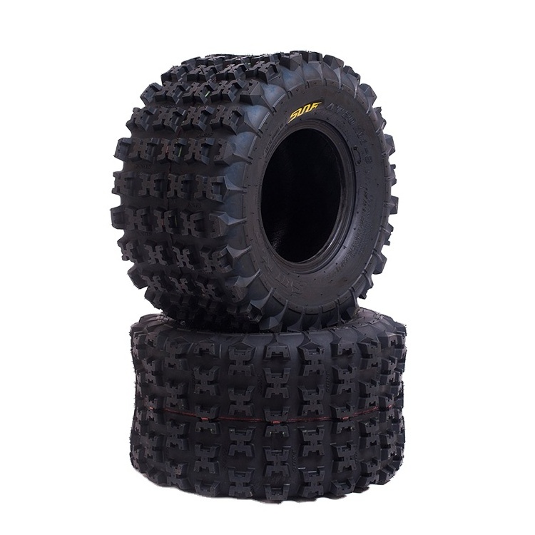 Set of 2 Rear ATV Tires 22x10-10, Aftermarket Durable Natural Rubber Tubeless ATV Mud Tires