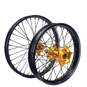 Wheel 1.40X14  Universal Motorcycle Black Rim Forged Motocross Wheel Set