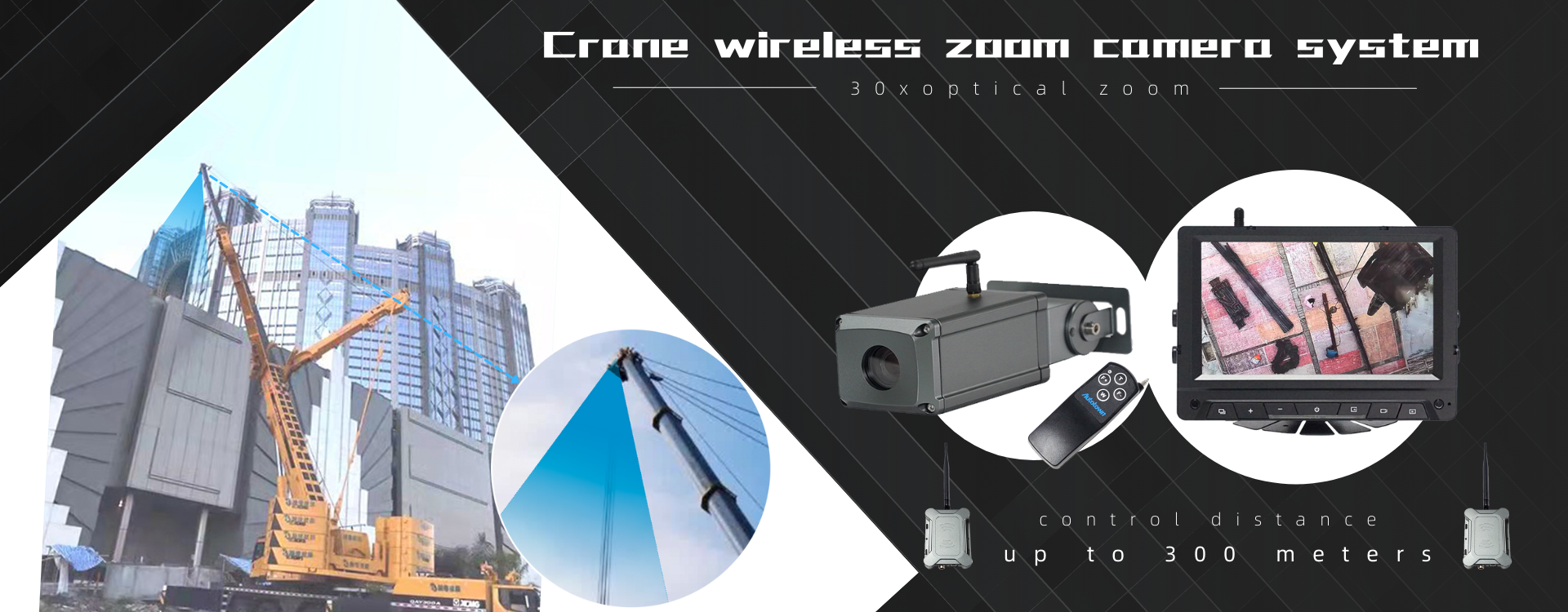 Wireless Crane Zoom Camera Hook Monitoring System for Tower Jib Crawler Truck Mobil Crane