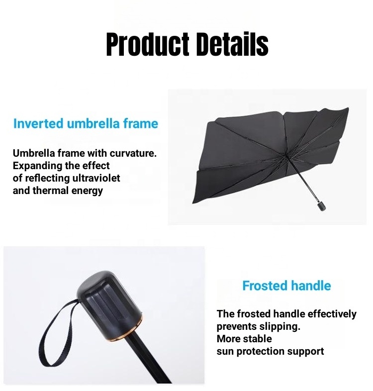 Car Vehicle Accessory Universal UV Protection Sun Shade Windshield Portable Car Foldable Sunshades Umbrella