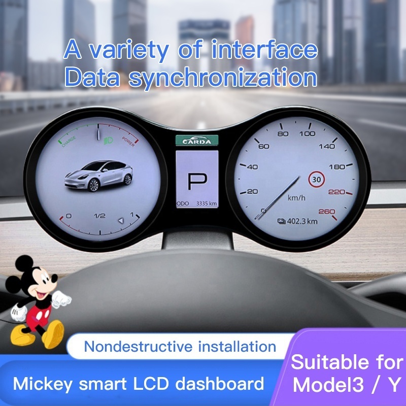 Multi-Function Head-Up Display Dashboard Smart Lcd Screen Car Electrical Auto Digital Dashboard For Tesla Model Y/Model 3