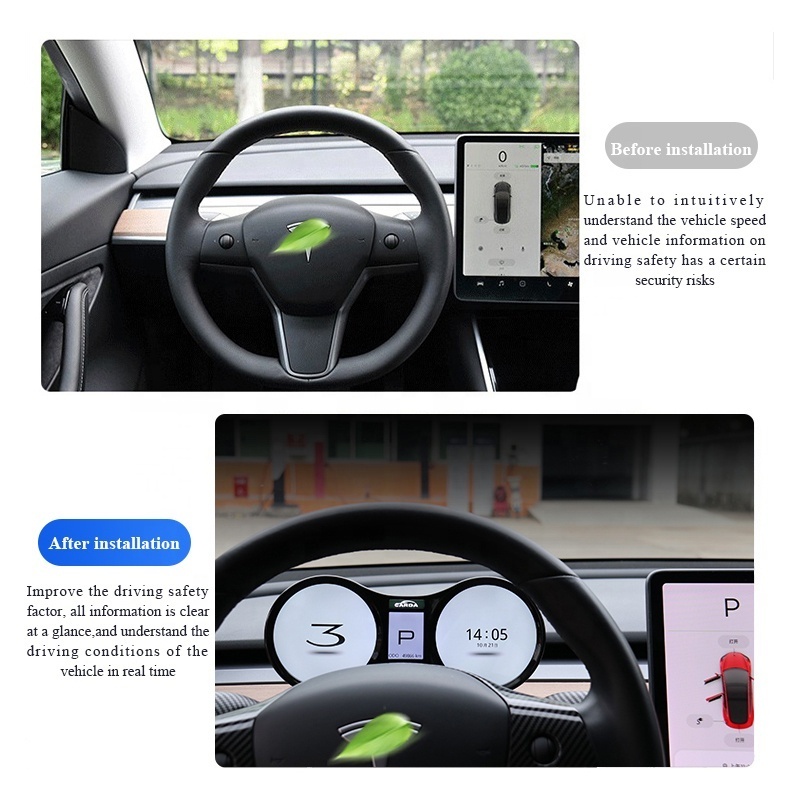 Multi-Function Head-Up Display Dashboard Smart Lcd Screen Car Electrical Auto Digital Dashboard For Tesla Model Y/Model 3