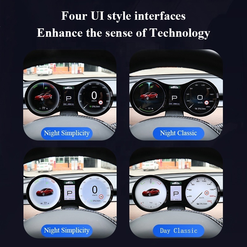 Multi-Function Head-Up Display Dashboard Smart Lcd Screen Car Electrical Auto Digital Dashboard For Tesla Model Y/Model 3