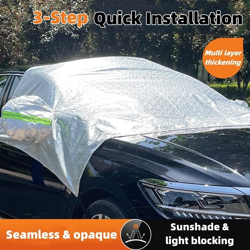 Large Thick Aluminum Foil Cotton Multi Layer Outdoor Car Windscreen Heated Snow Windshield Cover