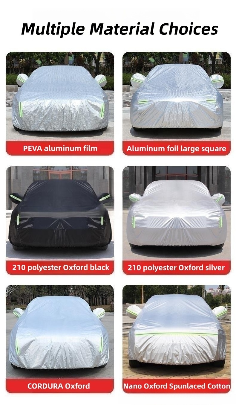 Aluminum Film Cotton Thickened Car Cover Fabric Waterproof for Retractable Cover Picup Car Tundra Hail Protection Car Cover