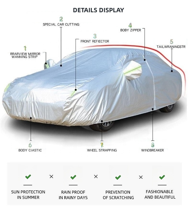 Durable, sturdy, multi-layer Ice Car Cover Microfiber Car Cover Car Battery Cover