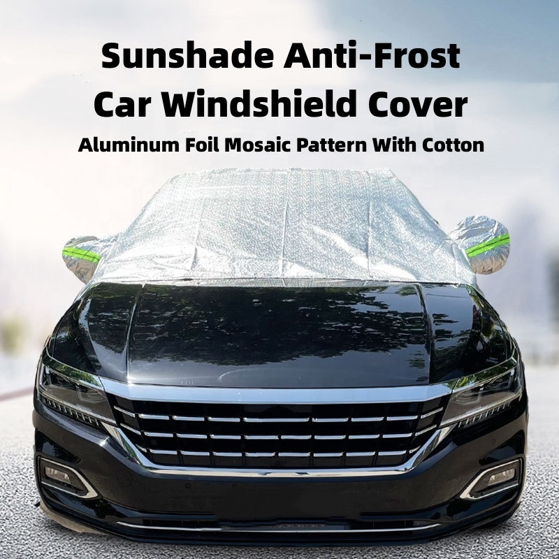 Large Thick Aluminum Foil Cotton Multi Layer Outdoor Car Windscreen Heated Snow Windshield Cover