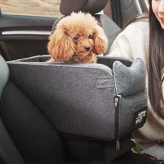 Pet Dog Booster Seat Backseat Cover Waterproof Portable Travel Car Booster Dog Seat Armrest Middle Center Console Dog Car Seat