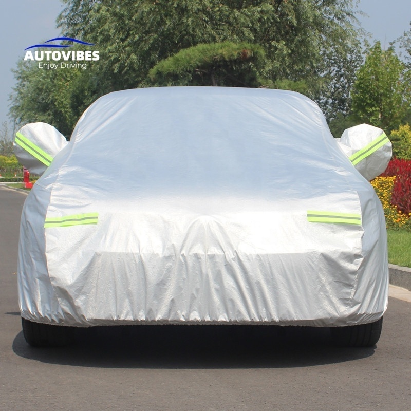 Aluminum Film Cotton Thickened Car Cover Fabric Waterproof for Retractable Cover Picup Car Tundra Hail Protection Car Cover