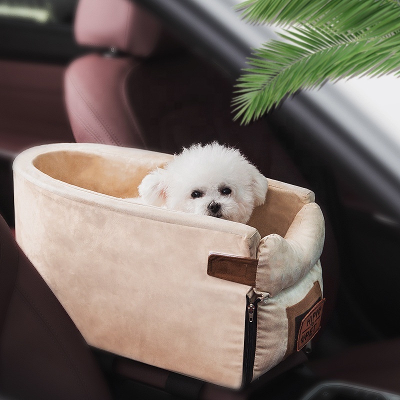 Pet Dog Booster Seat Backseat Cover Waterproof Portable Travel Car Booster Dog Seat Armrest Middle Center Console Dog Car Seat