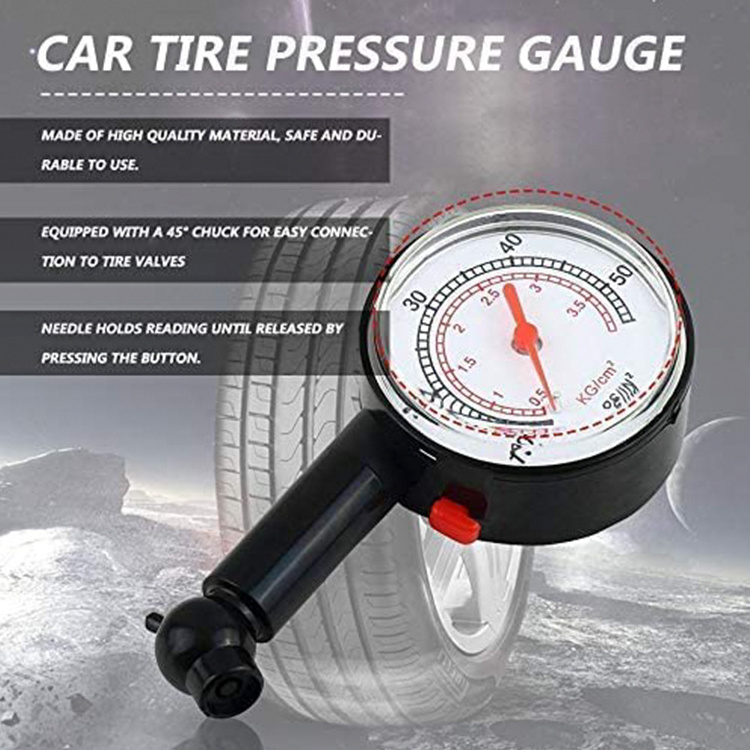 High-precision mechanical pointer tire pressure gauge Multi-function deflated car emergency mini tire pressure monitor