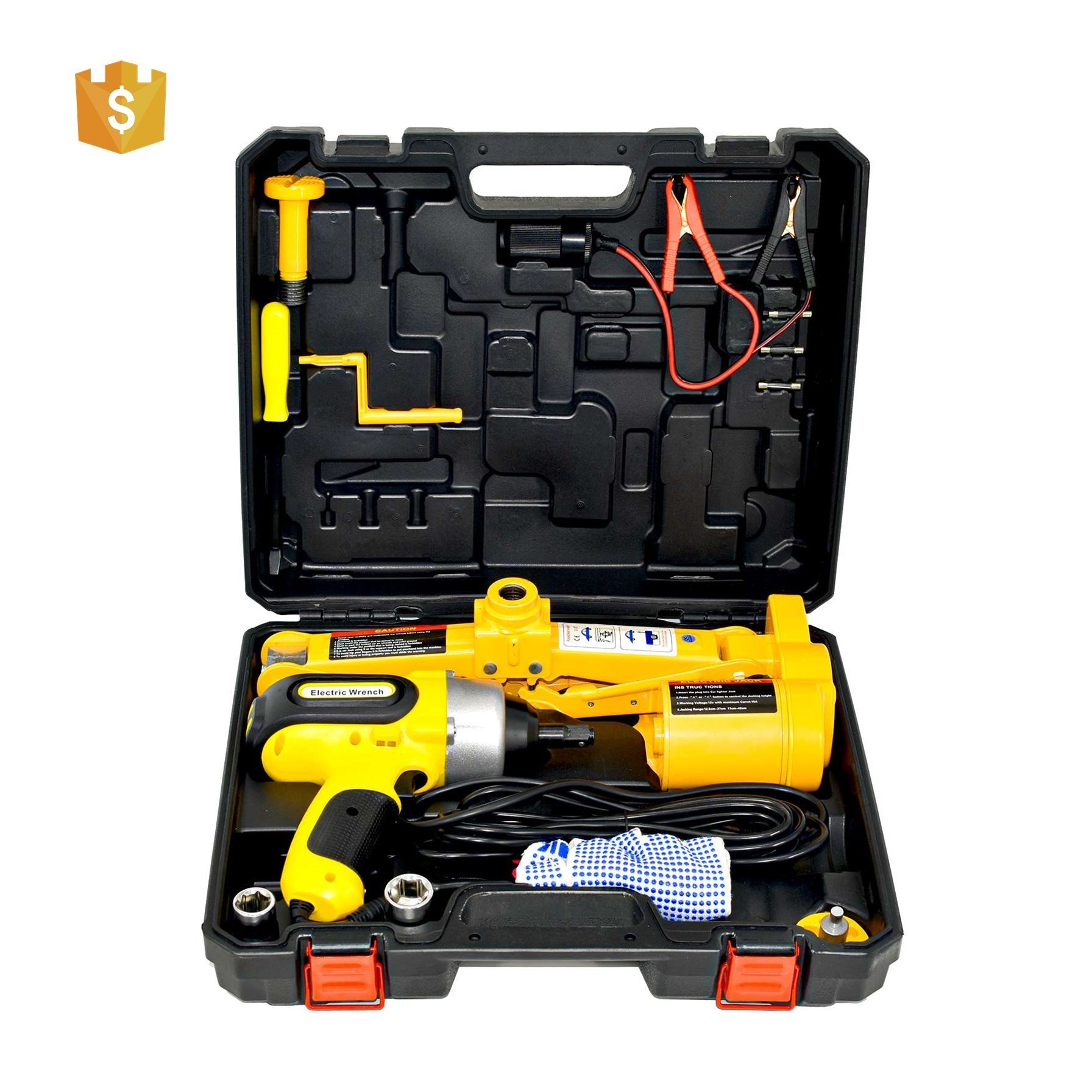 Hot selling 100W DC12V 3T  wrench torque 380 N.M tire changing kit 3 in 1 electric car hydraulic jack electric jack for car