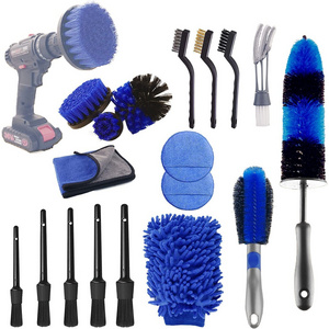 Hot-selling high-quality 18pcs car cleaning kit car hub brush details brush tire gap brush