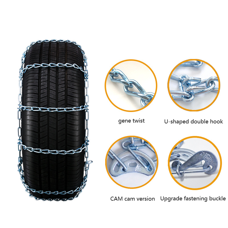 Fully covered manganese steel wear-resistant universal wheel tire snow anti-skid chains for car tires