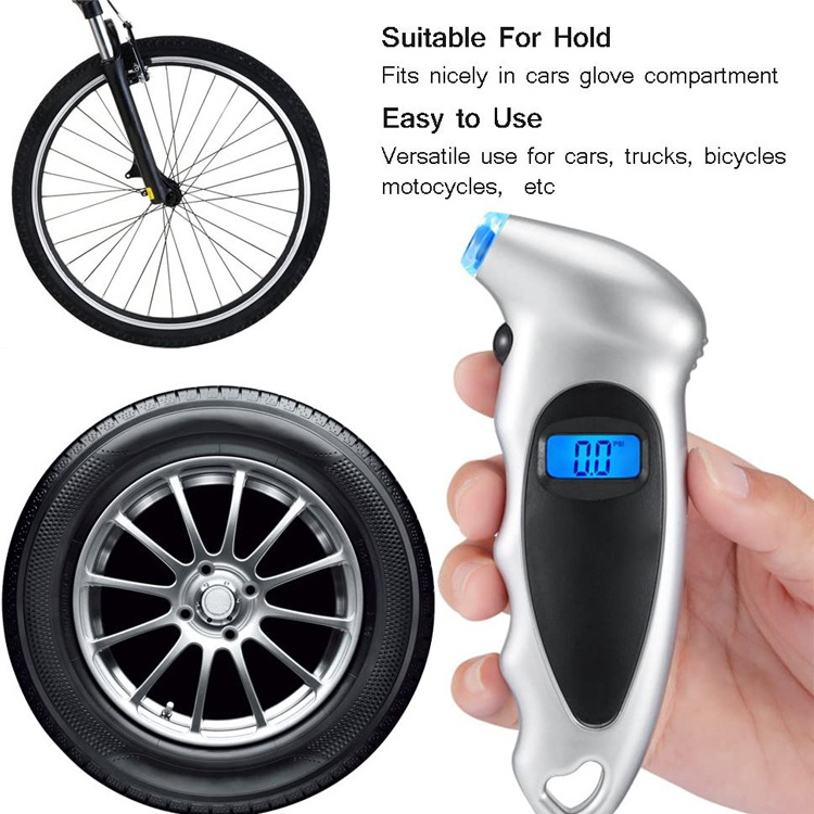 150 PSI 4 Settings Digital Tire air Pressure Gauge with LCD display for Car Truck Bicycle