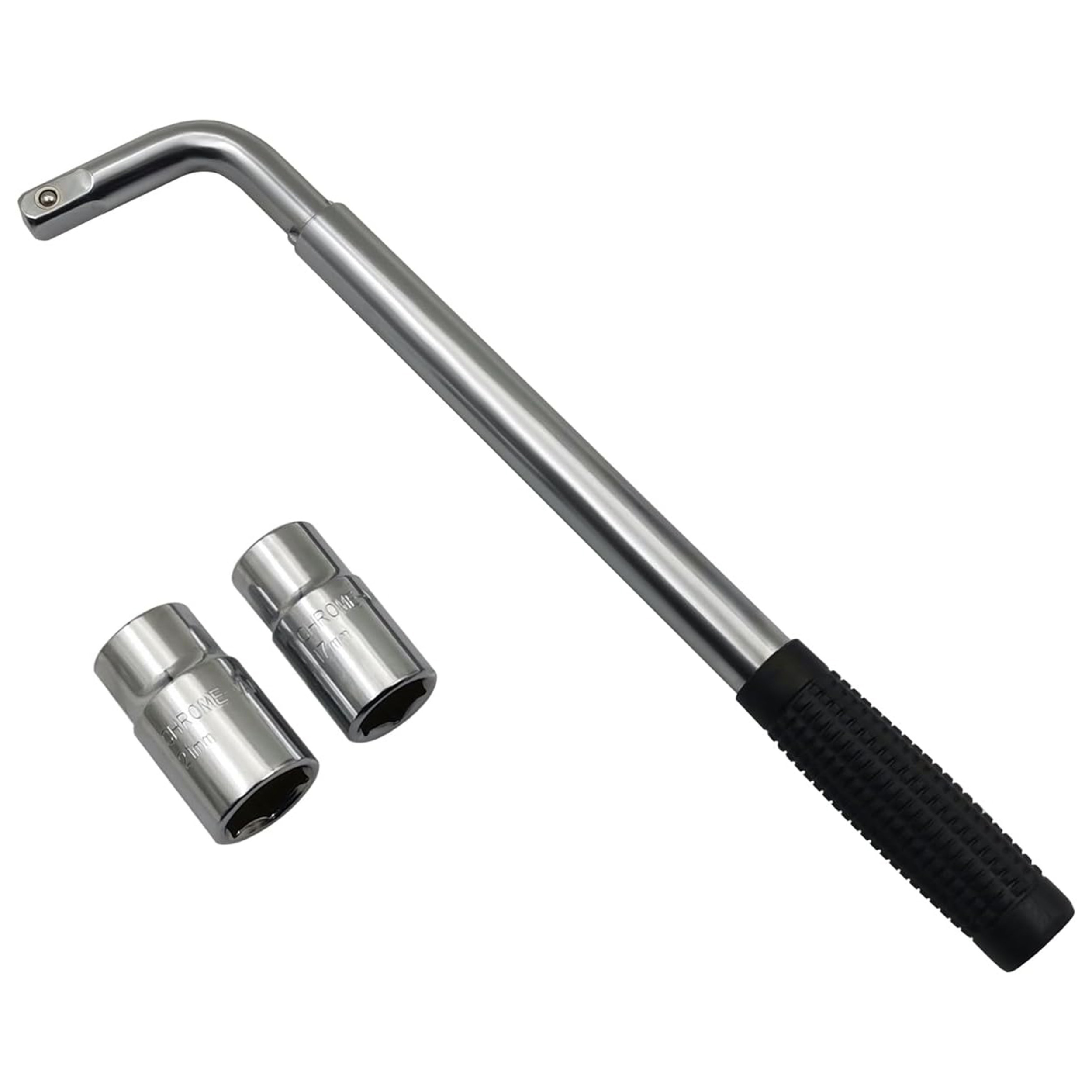 Multi-size 17 19 21 23 mm Car Tire Spanner Telescopic Tyre Lug Nut Wrench with 1/2'' Drive Head