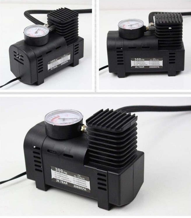 12V auto Tyre Pressure Inflator Portable mini air compressor pump electric compact tyre pump With Pressure gauge