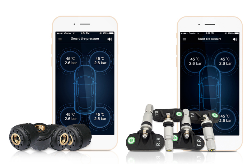 Car Smart  Mobile Phone APP Monitoring with External and Built-in Sensor Tire Pressure Monitoring System