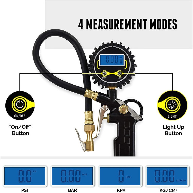 3-in-1 Automatic Digital Tire Inflator Pressure Gauge Meter for Car SUV Truck Motorcycle Bicycle