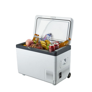 Easy to Use AC 110-220V DC 12/24V Mini Bar Outdoor Camping With Wheels Portable Compressor Car Refrigerator