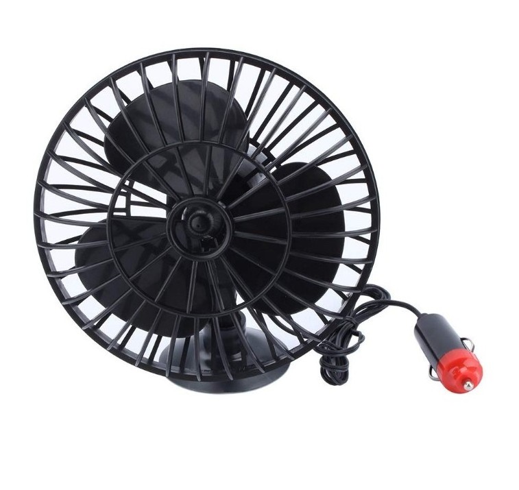 12v Air Fan- Summer rotatable Mini Air Fan Powered Truck Car Vehicle Cooling Adsorption Black