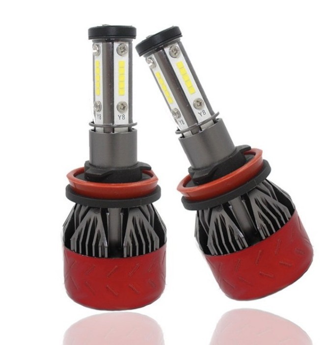 4 face Y8 H4 H7 9005 9006 H1 H3 H11 880 881 100W 18000LM high low beam Fog Lights 6000K CSP cob Chip Car LED Headlight Bulb