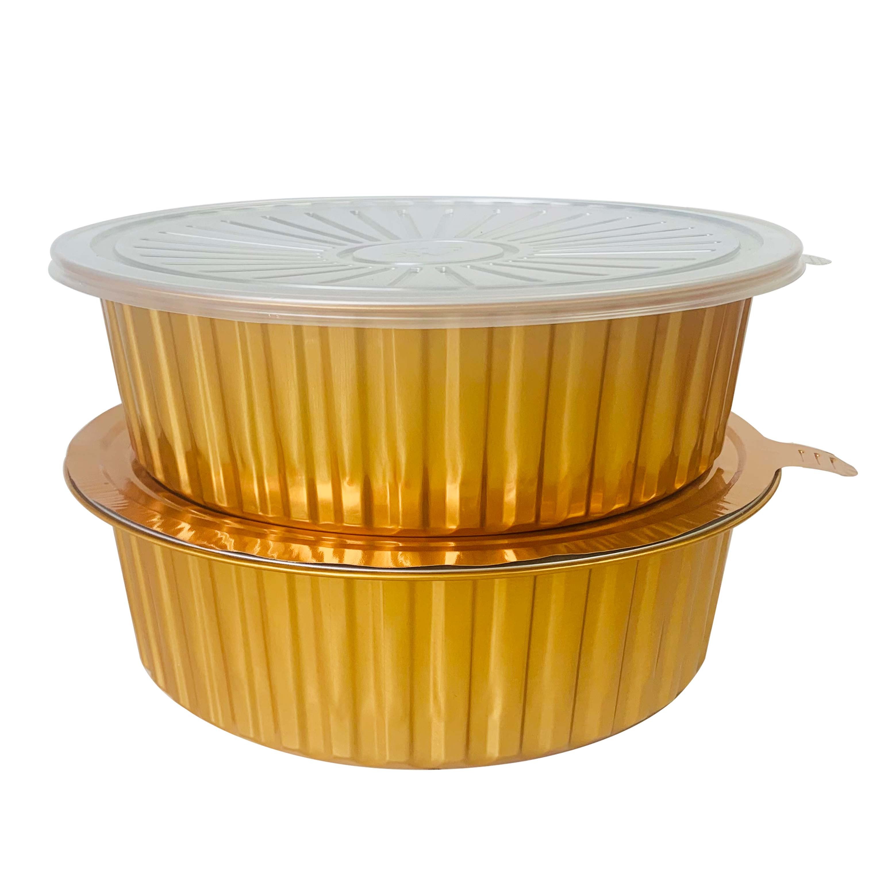 3600ml round aluminum foil container/tray outdoor  disposable hot pot container with lid heat-resisting maternal