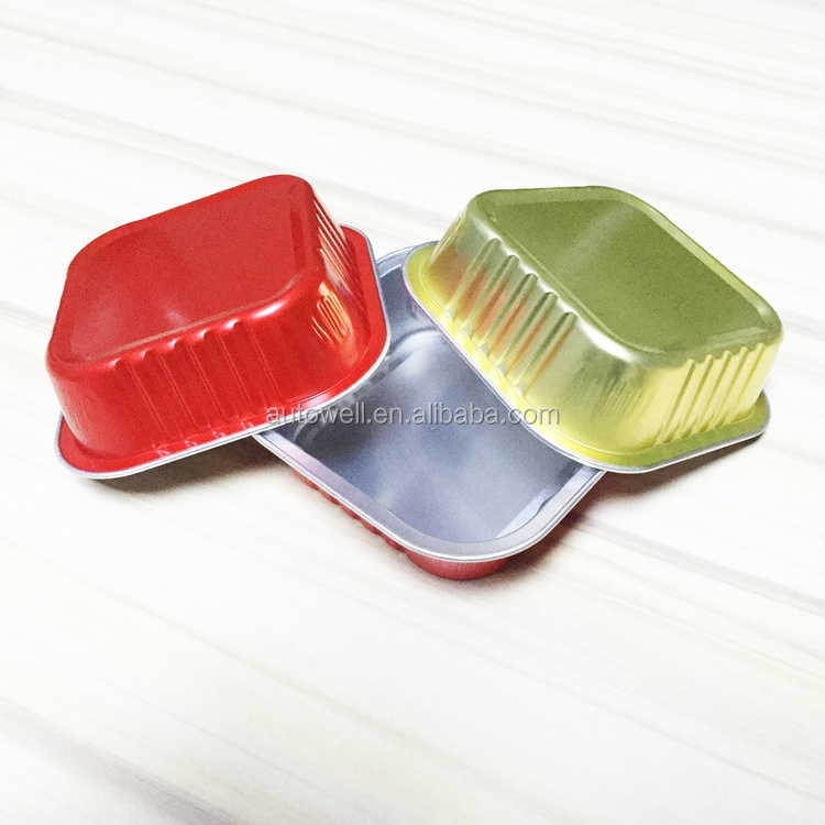 Square Aluminum Foil Container/Box/Baking Cup with Lids